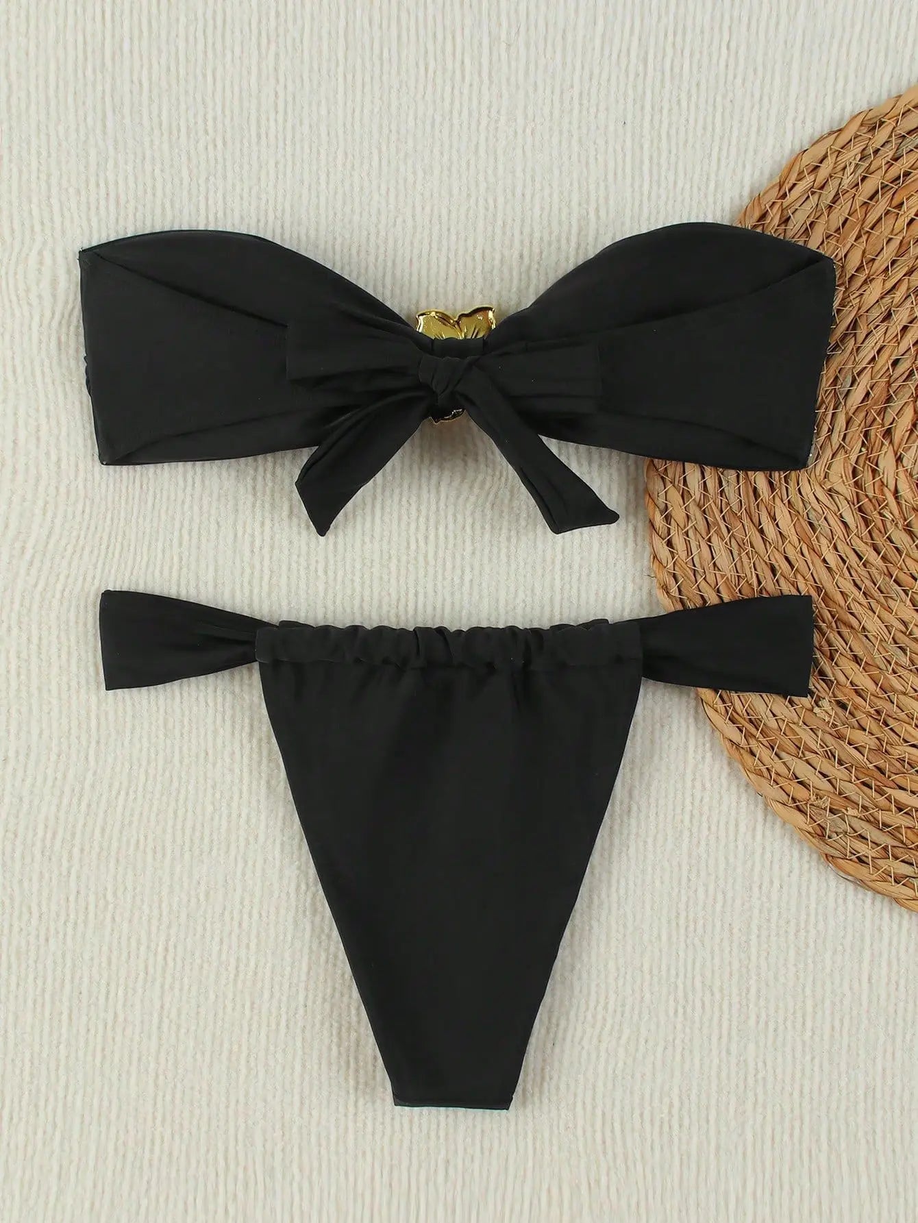 "2026 Sexy Bandeau Push-Up Bikini Set - Brazilian Thong Swimwear for Women"