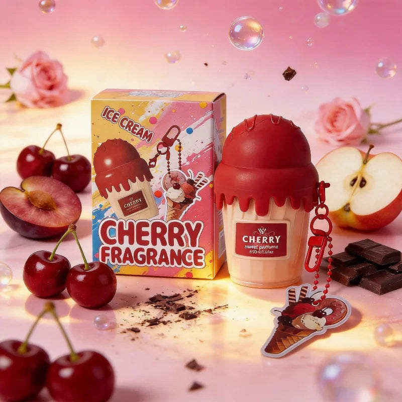 50ml Ice Cream Shaped Women Perfume Long Lasting Gourmand Fragrance Sweet Elegant Body Mist Cute Dessert Inspired Strawberry