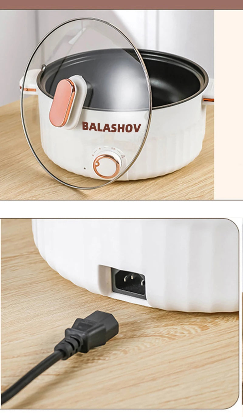 1.5L/3L Portable Electric Rice Cooker Multifunctional Double Layer Pan Non-stick Cookware for Kitchen and Home Appliance