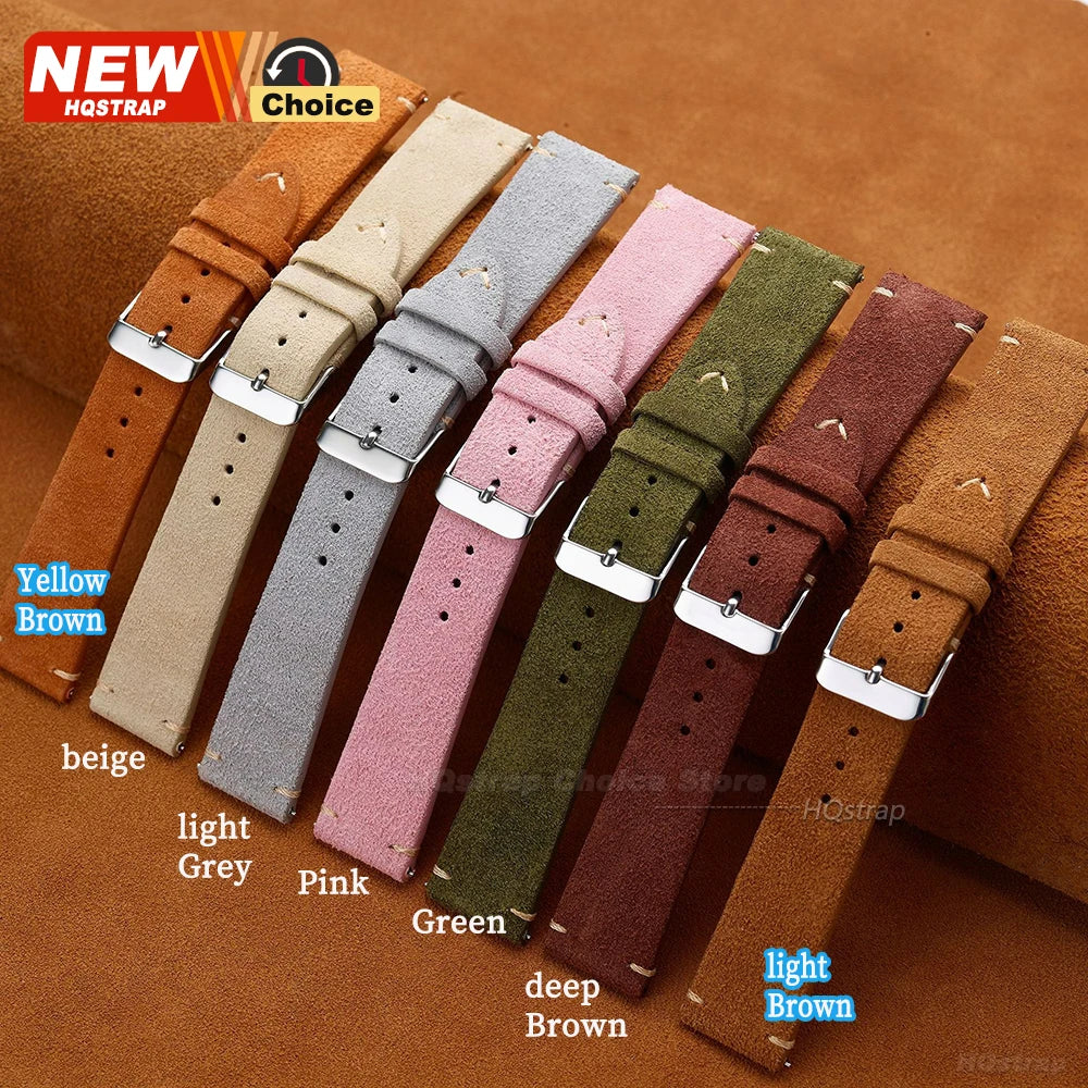 New 14/16/18/19mm 21mm 22mm 20mm Soft Suede Watch Strap for Seiko for Omega Universal Quick Release Bracelet Men Women Wristband