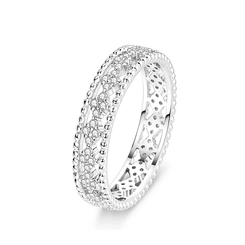 Rings For Women 925 Silver Size 6-9 Ocean Flower Sun Butterfly Heart Hollow Ring Fit For Engagement Weddings Fine Jewelry Gifts
