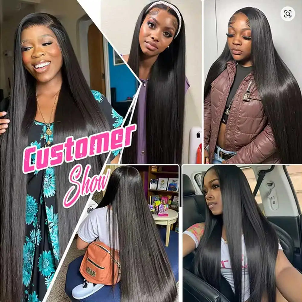 40 42 Inch Straight Human Hair Wigs 13x4 13x6 HD Lace Frontal Wigs For Women Glueless Bone Straight Lace Front Human Hair Wigs