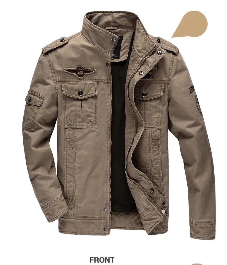 New 2025 Casual Army Military Jacket Men Plus Size M-6XL Jaqueta masculina  Spring & Autumn Cargo Mens Jackets Coat