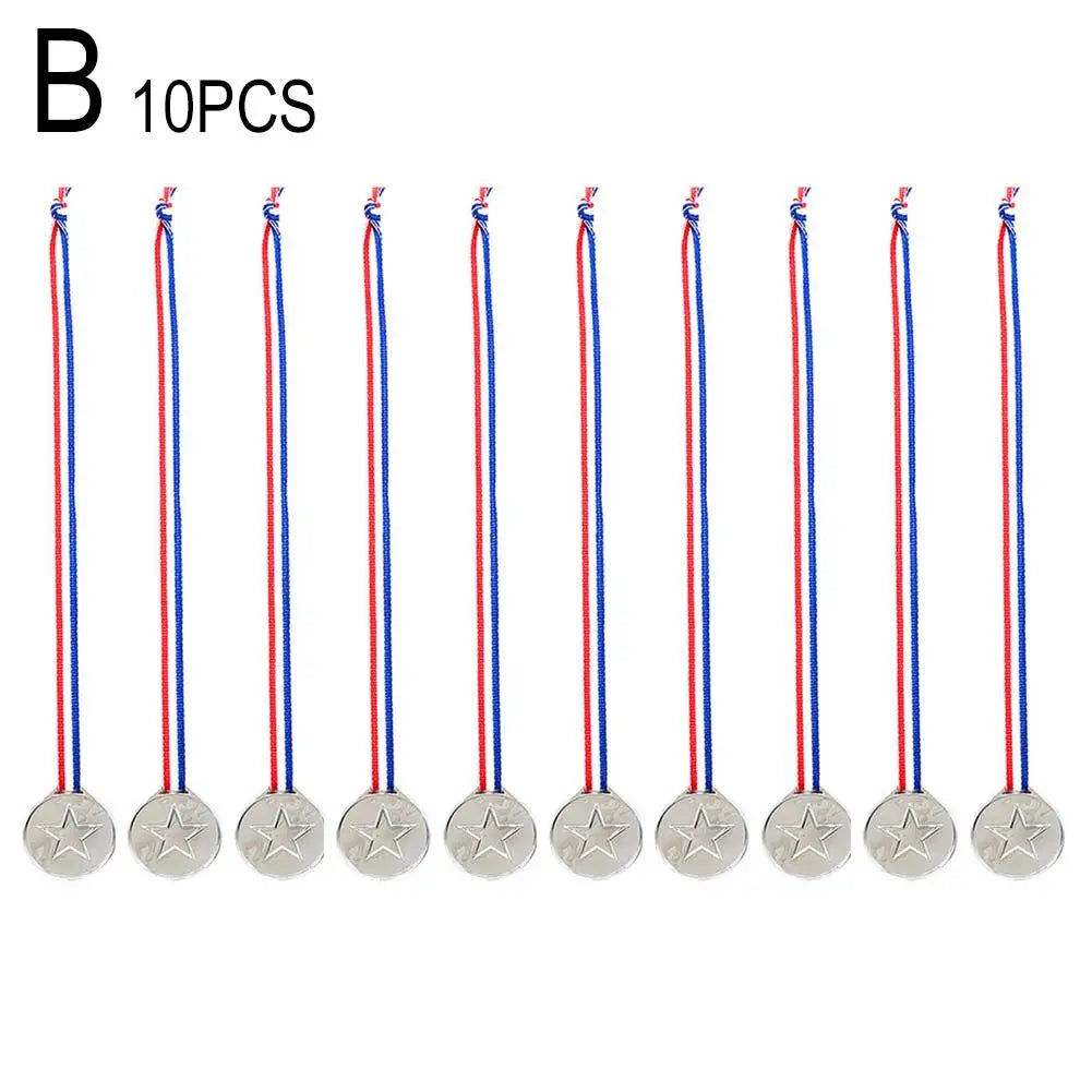 10/20Pcs Plastic Gold Winner Award Medals Kids Birthday Party Favors Sports Game Prize Toys Soccer Football Party Pinata Filler