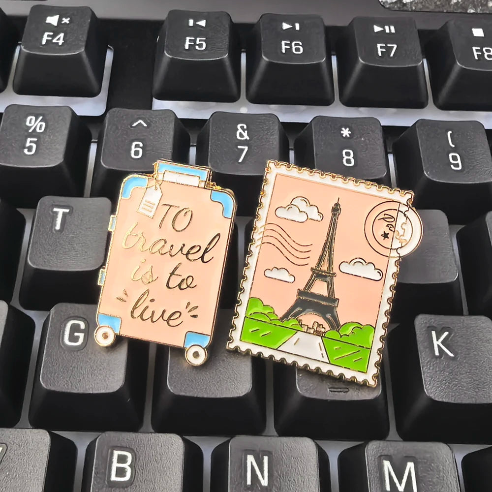 Cartoon Plane Earth Adventure Travel Life Enamel Pin Brooch Cartoon Women Men Denim Jackets Lapel Backpack Badges Accessories