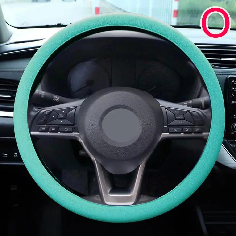 19 Color Car Silicone Steering Wheel Cover For Summer Fashion Sweat Absorbent Non-slip Handle Cover General DIY Parts