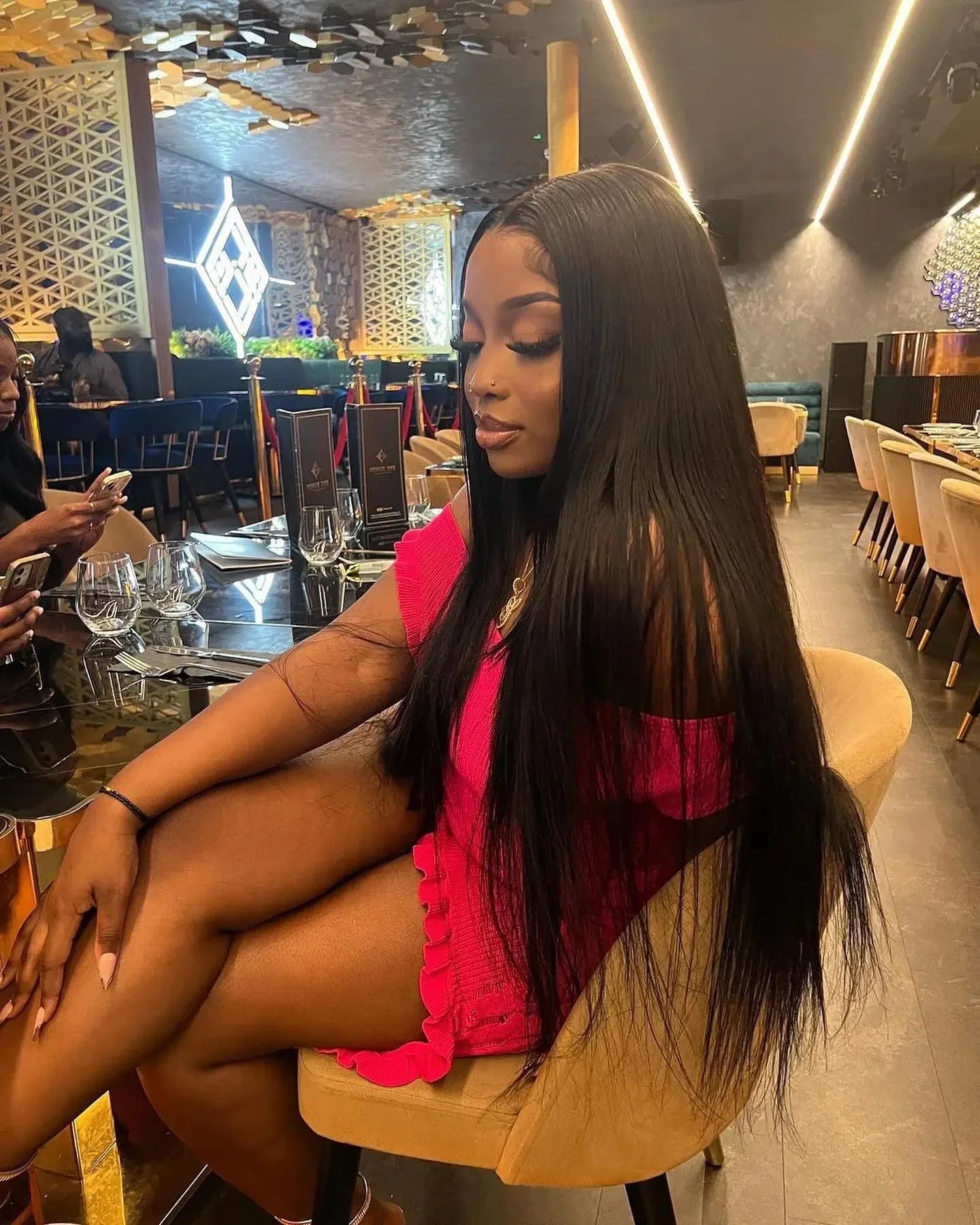 13x4 Bone Straight 250% Density Human Hair Wig 13x6 HD Lace Frontal Wig 40 Inch Natural Black Glueless Lace Front Wig for Women