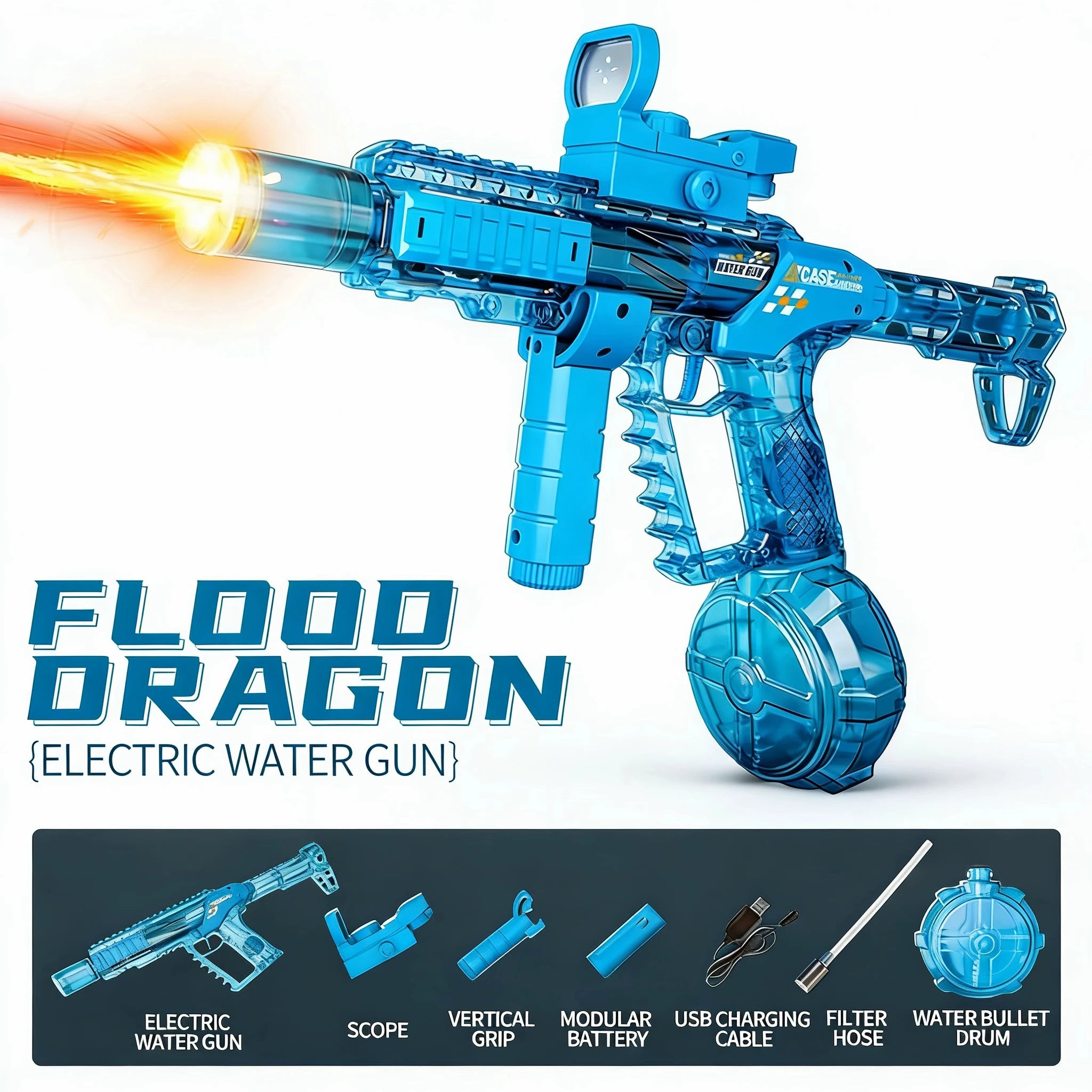 Electric Water Guns For Adults Powerful Squirt Automatic Water Suction Water Blasters Summer Outdoor Beach Toy For Boys Kid Gift