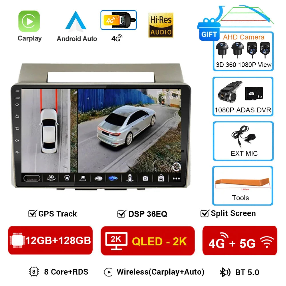 Car Radio Multimedia Player For Toyota Corolla Verso 2004-2009 2 Din 4G Carplay Wifi Navigation GPS Android Autoradio Head Unit