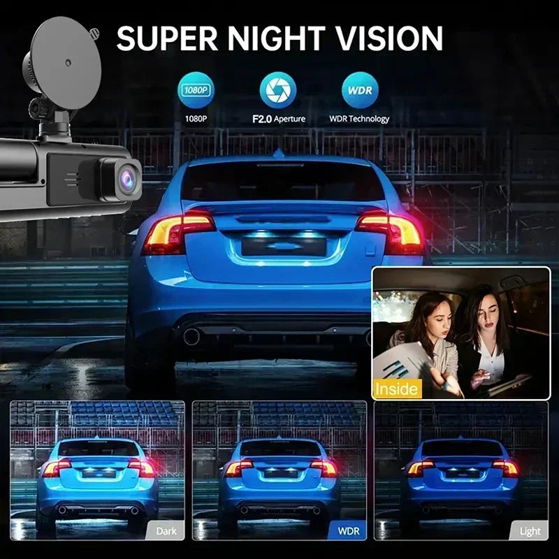 2/3Camera WIFI/NO WIFI Dash Cam Cabin Car Dvr 1080P Interior Vehicle Three Way Channel Dvrs Recorder Video Dashcam Camcorder