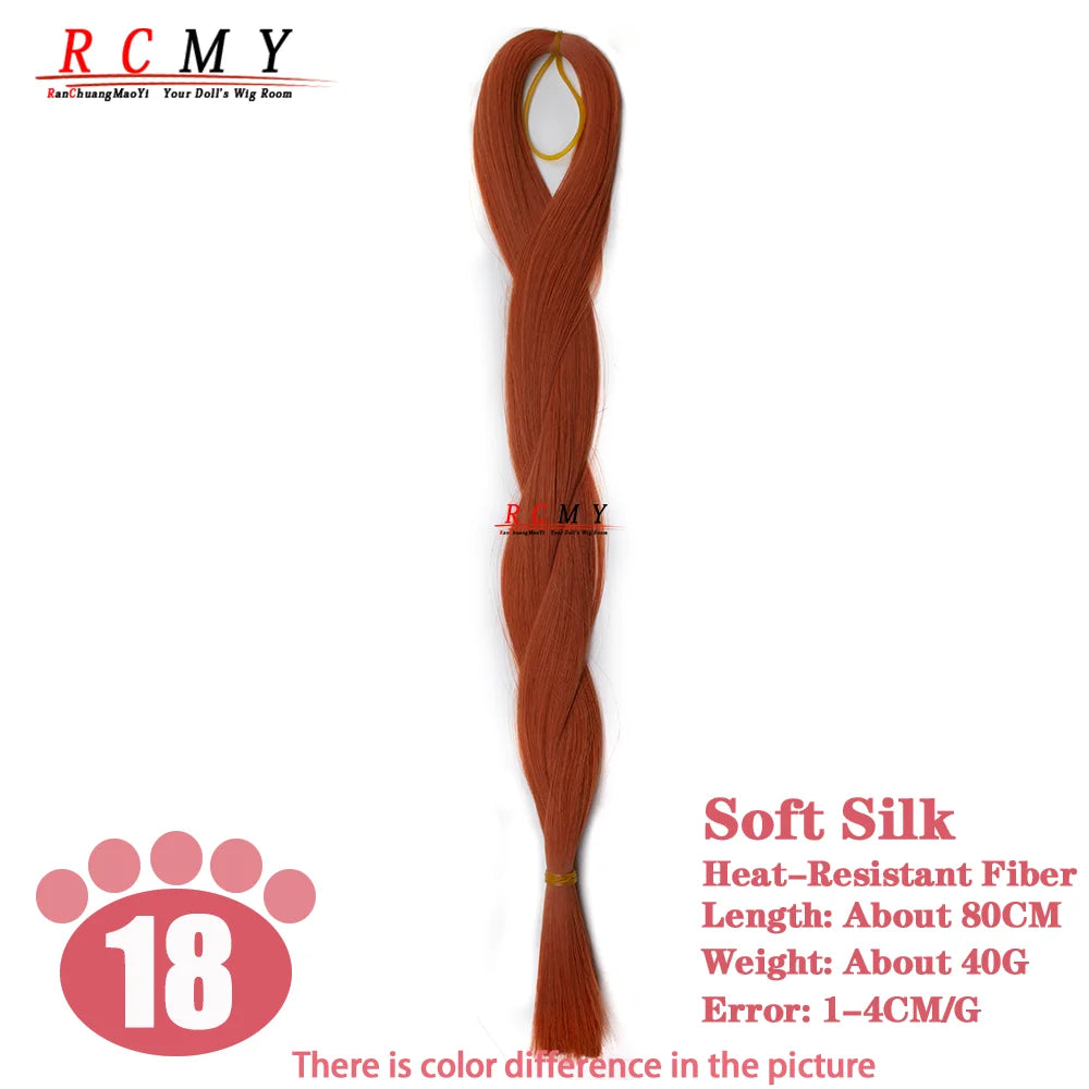 RCMY Soft Silk Doll Hair BJD/SD Blue Doll Wig Heat-resistant Synthetic Nylon Fiber 1/3 1/4 1/6 Doll Accessories