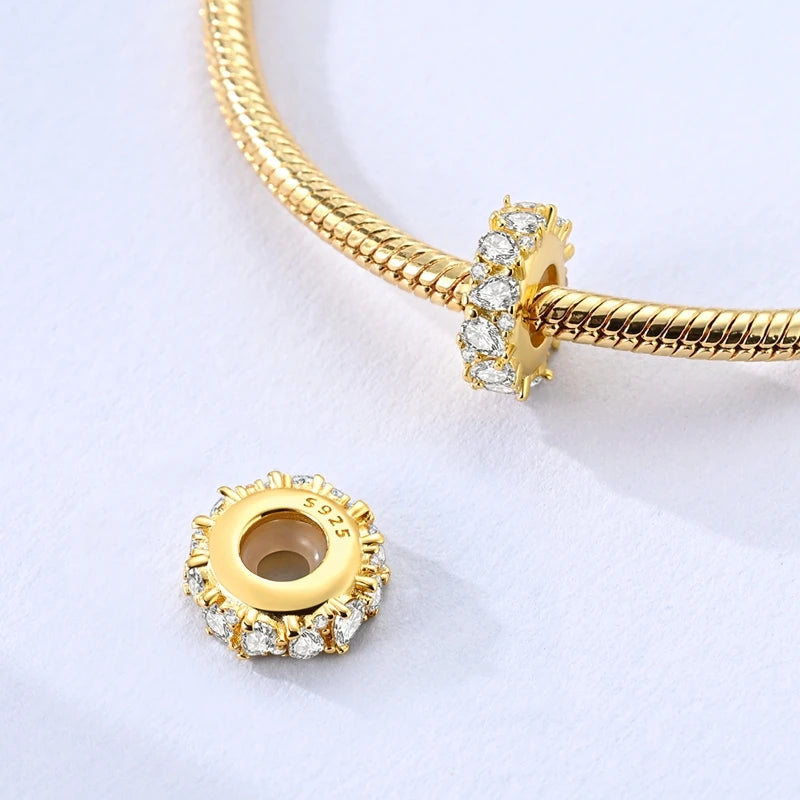 Hot Sales 925 Sterling Silver Golden Series Charms Beads Cross Devil's Eye Bow Charms Pendant Fit Original Bracelet DIY Jewelry