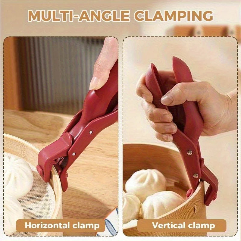 2/1Pcs Anti-Scald Clips Hot Dish Plate Gripper Kitchen Non-slip Bowls Clamp Holder for Frying Pans Air Fryer Steamers Oven
