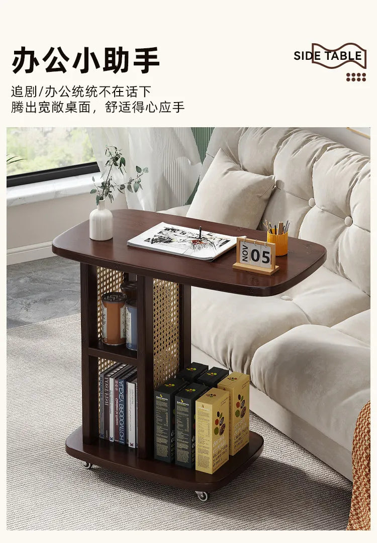 Office Desks Wooden Side Table Floor Side Tall Sofa Coffee Table Study Retro Table Basse Salon Furniture For Living Room