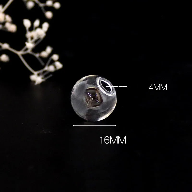 10piece 6-40mm Hollow Glass Ball With One Hole Round Bubble Vial Glass Globe Orbs Jewelry Findings Glass Locket Accessories