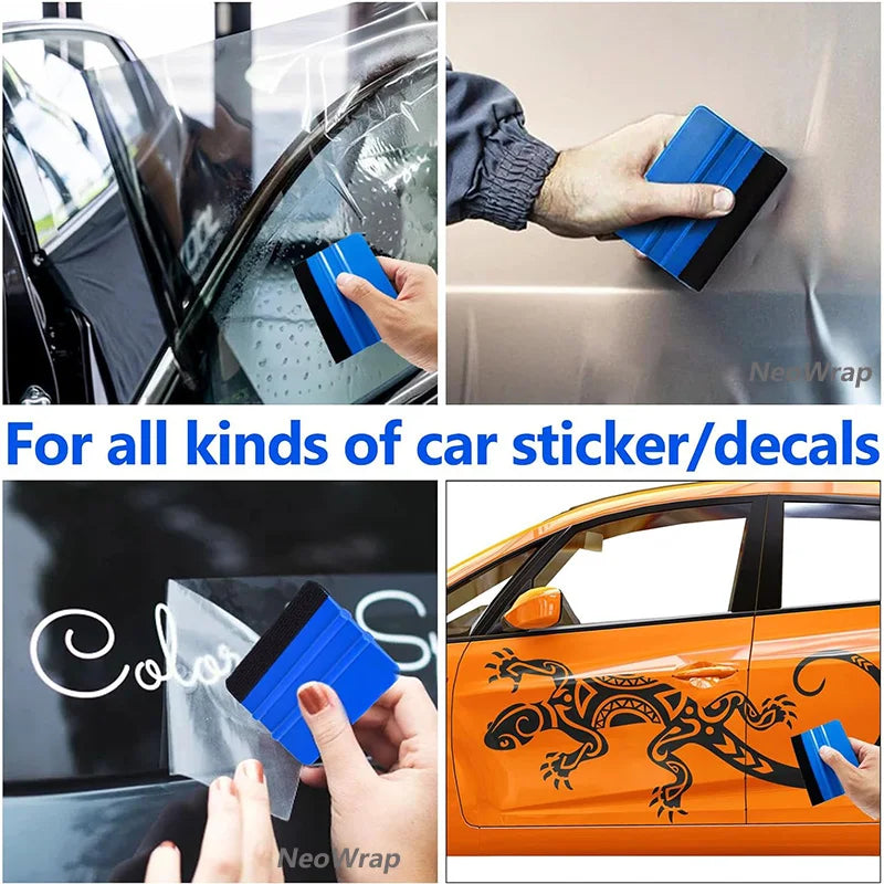 Felt Edge Squeegee Window Tinting Tool Car Vinyl Wrap Scraper Plastic Spatula Scratch Free Film DIY Squeegee Wallpaper Smoothing