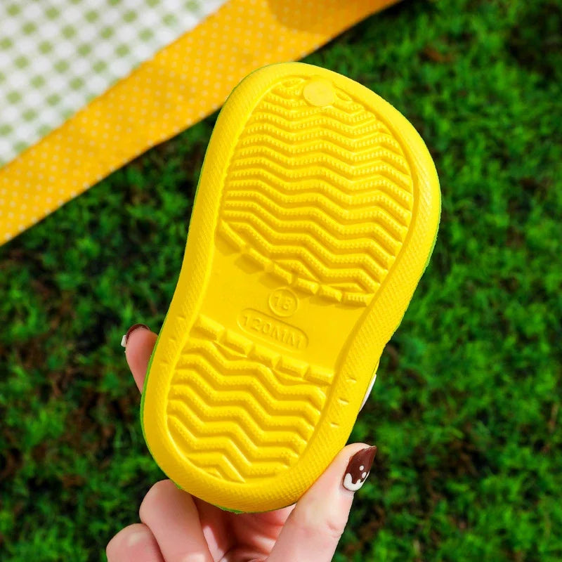 Summer Sandals For Girls Kids Baby Boys Girls Cartoon Baby Sandals Flat Heel Solid Soft Cartoon Slippers Children's Garden Shoes