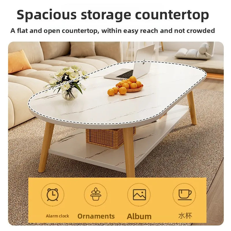 Coffee table living room small apartment multi-functional small tea table Nordic simple homestay double-layer small table