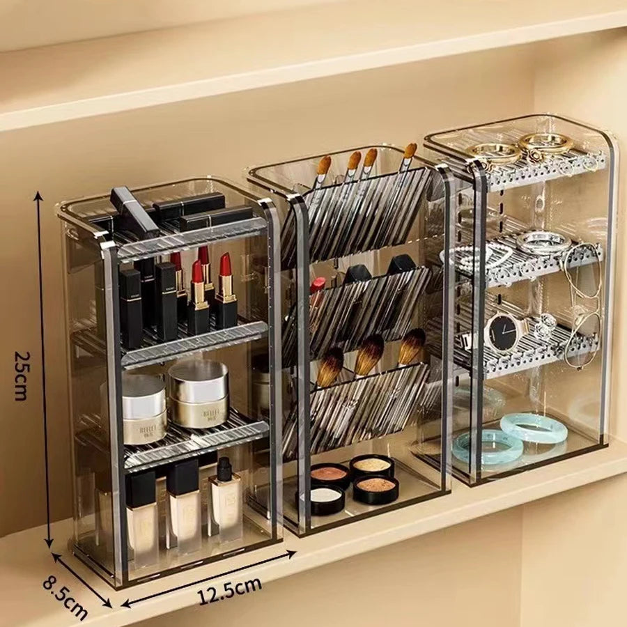 Makeup Organizer Cosmetic Lipstick Jewelry Display Cases Stackable Storage Box Brush Holder Bathroom storage organization
