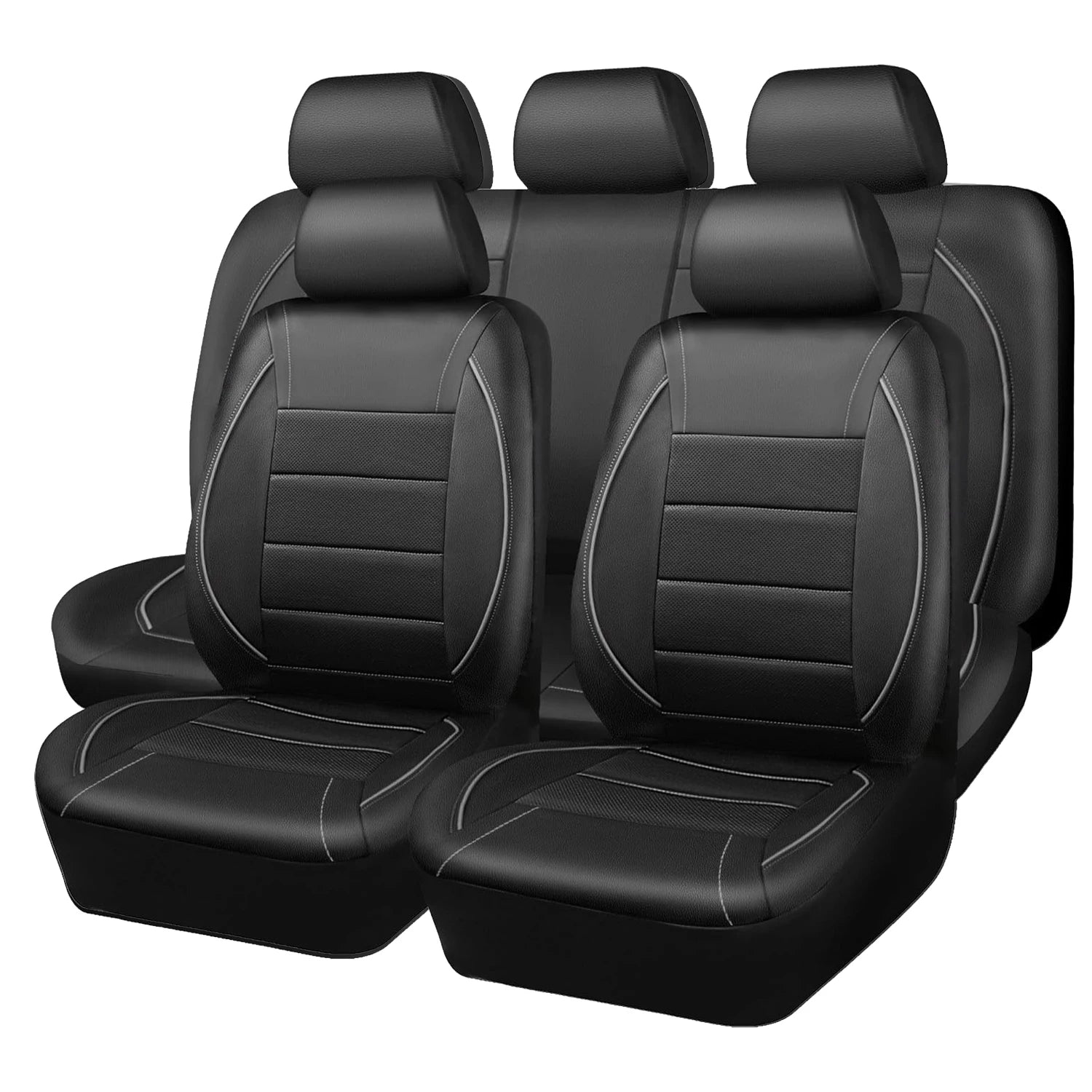 Universal Leather Car Seat Covers Simple Style Breathable  5 Seat Car Seat Cover