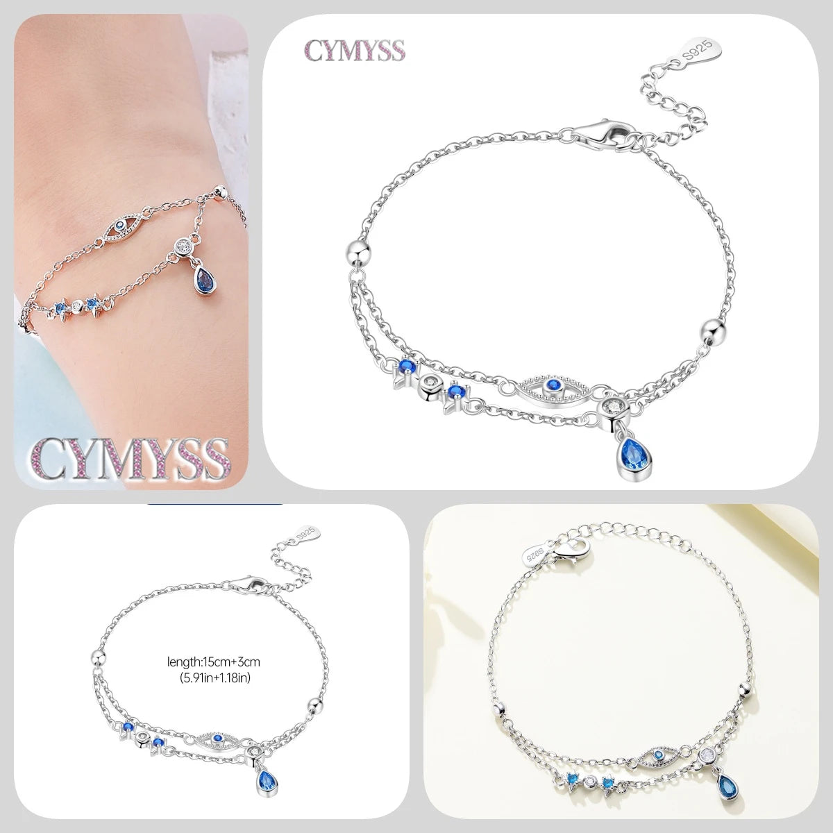 Original 925 Sterling Silver Zirconia Tennis Chain Bracelet for Women Adjustable Gold Color Hot Sale Ideal Birthday Party Gifts