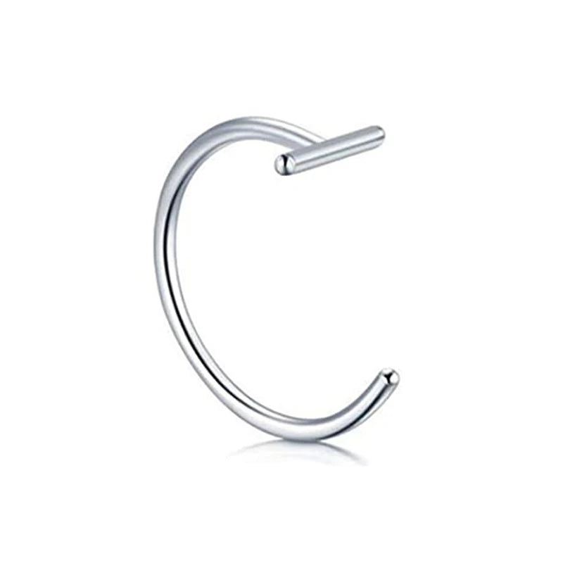New Punk 8/10mm Titanium Steel Lip Rings Cuff Clip on Fake Labret Piercing Ear Nose Hoops Unisex Women Septum Body Jewelry