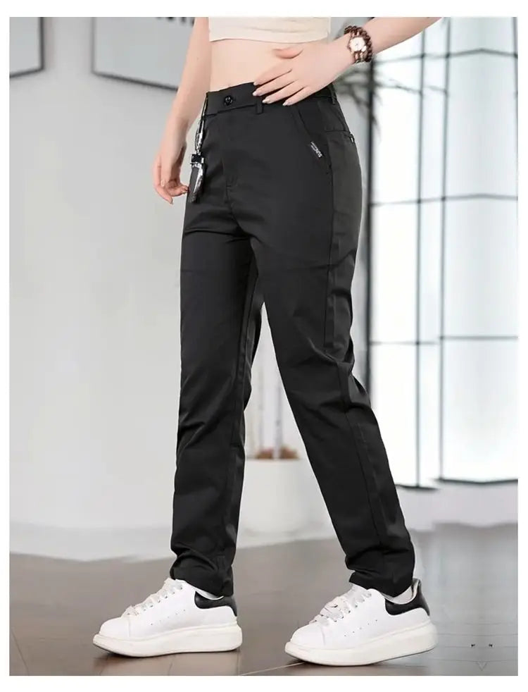 2026 Men's Ice Silk Straight Leg Thin Breathable Casual Pants Summer Business Long Trousers Fashionable Versatile Lightweight