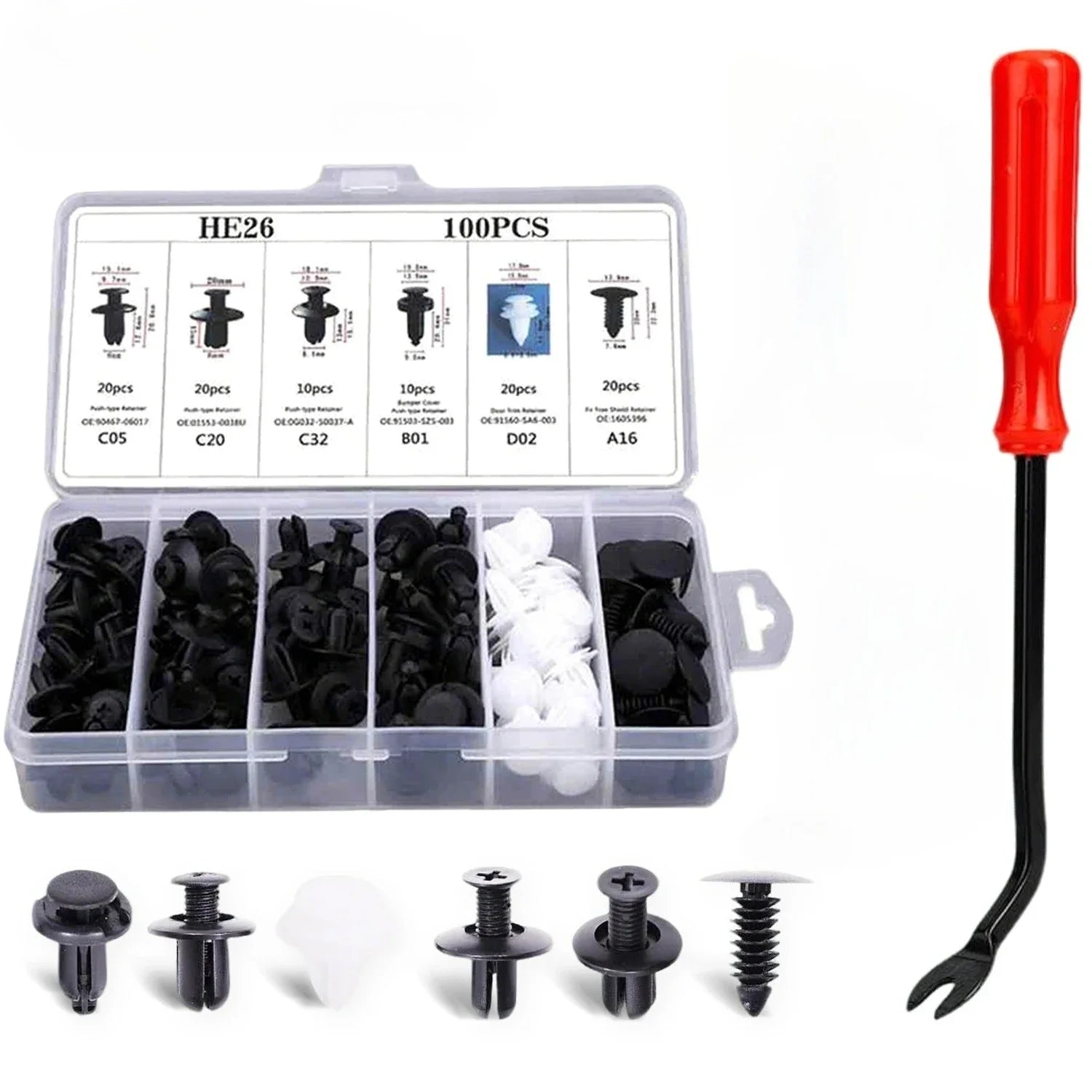 Auto Fastener Clip Kit, Car Body Push Retainer Pin, Fender Bumper Door Trim Panel Rivet Clips, Universal Car Repair Accessories