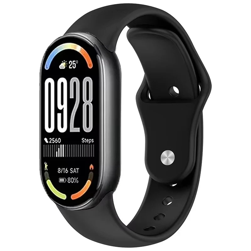 Silicone Watch Band for Xiaomi Mi Band 10 9 8 NFC Soft Waterproof Sport Straps Replacement Wristband for mi band 10 9 Smartwatch