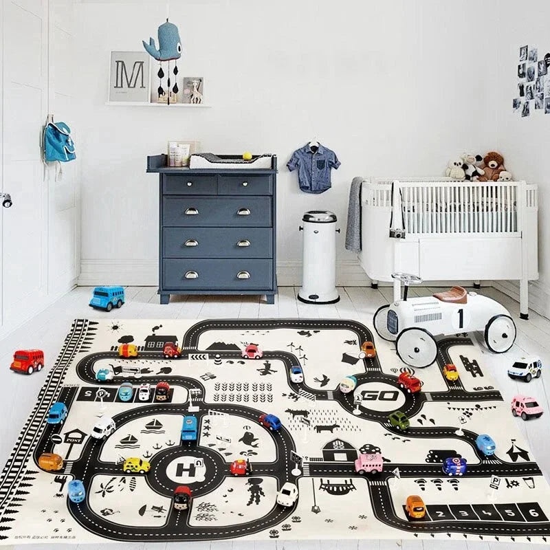 83*58cm/130*100cm Road Mat Children Traffic Car Map Educational Toy Road Plastic Carpet Playmat For Mats City Kids Toys Games