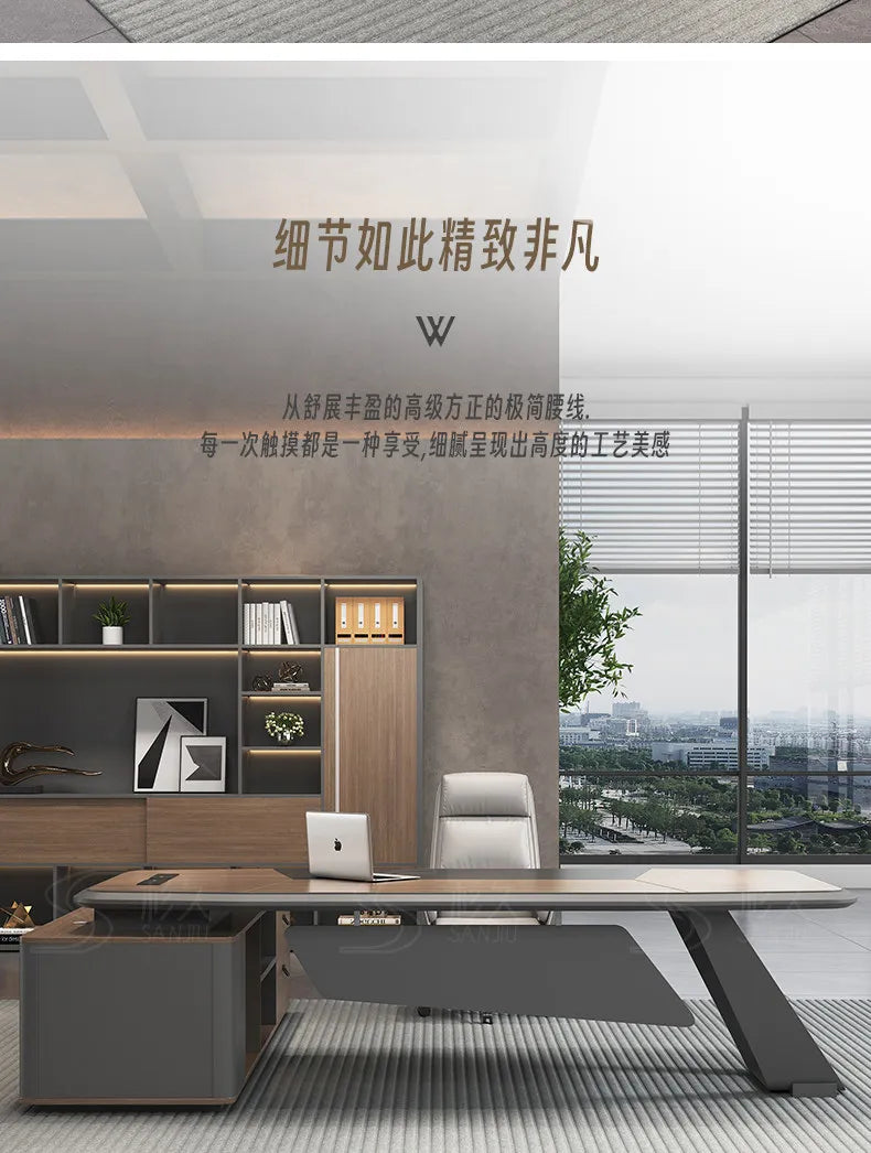 European Modern Office Desk Wooden Computer Gaming Decoration Drawer Office Desk Luxury Storage Meuble Bureau Home Furniture
