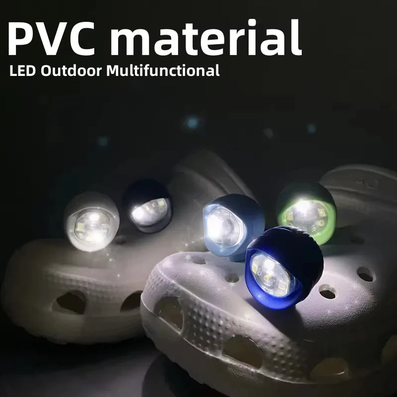 2pcs Shoe Lights, Waterproof Shoe Charms Accessories for Crocs, 3 Light Modes for Camping Dog Walking, for Adult Kid Gift