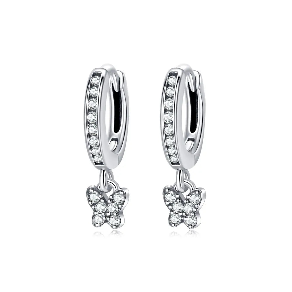 New 2026 Original 925 Sterling Silver Earrings For Women Piercing Hoop Love Heart Earings Rose Gold Wedding Gift Luxury Jewelry