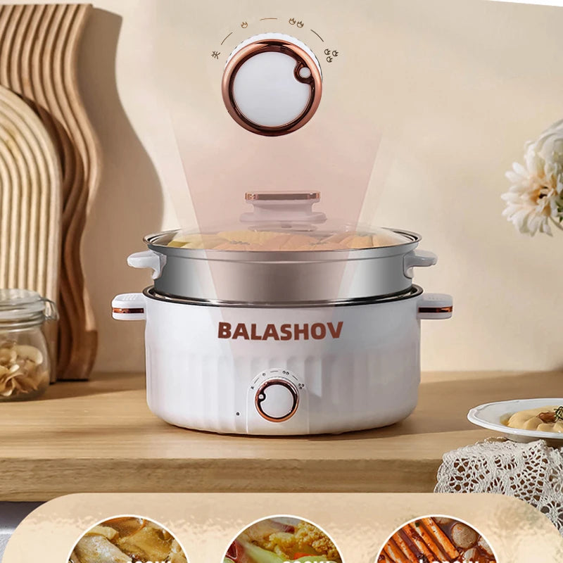 1.5L/3L Portable Electric Rice Cooker Multifunctional Double Layer Pan Non-stick Cookware for Kitchen and Home Appliance