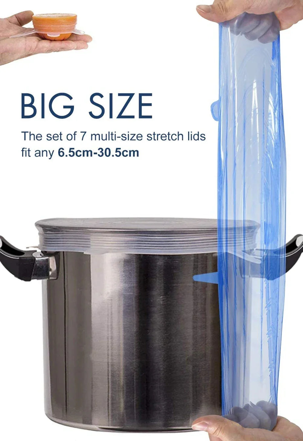 For Kitchen Accessories Plastic Adaptive Kitchen Storage Organization Container Adjustable Elastic Silicone Caps Refrigerator