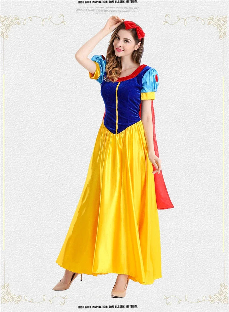 Cartoon Princess Snow White Halloween Party Costume Adult Cosplay Plus Size Dress Princess Dress Women Adult Clothing