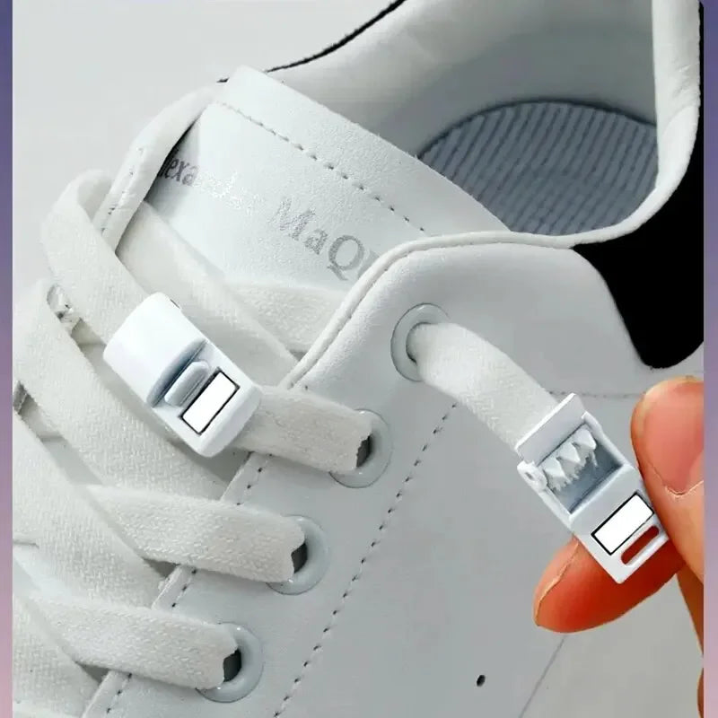 Magnetic Lock Shoe Laces without Ties Elastic Laces Sneakers Kids Adult 8MM Widened Flat No Tie Shoelaces for Shoes Accessories
