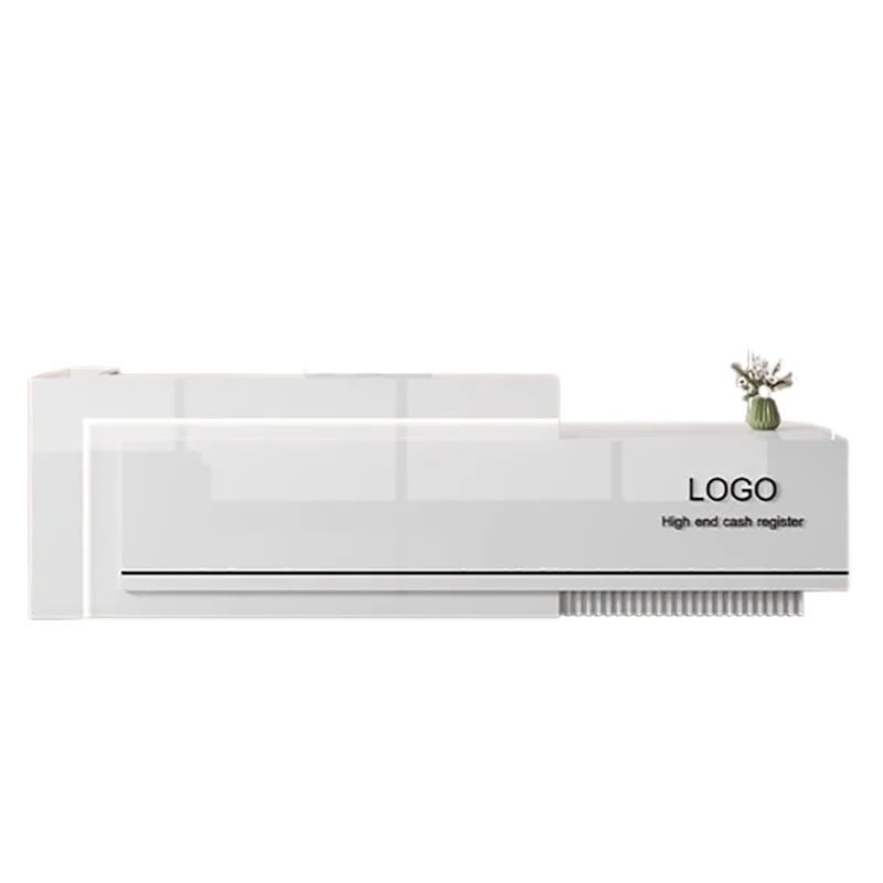 Customized Premium Desk Table Glamour Luxury Simple Elegant Reception Desk Modern Design Recepcion Mostrador Office Furniture