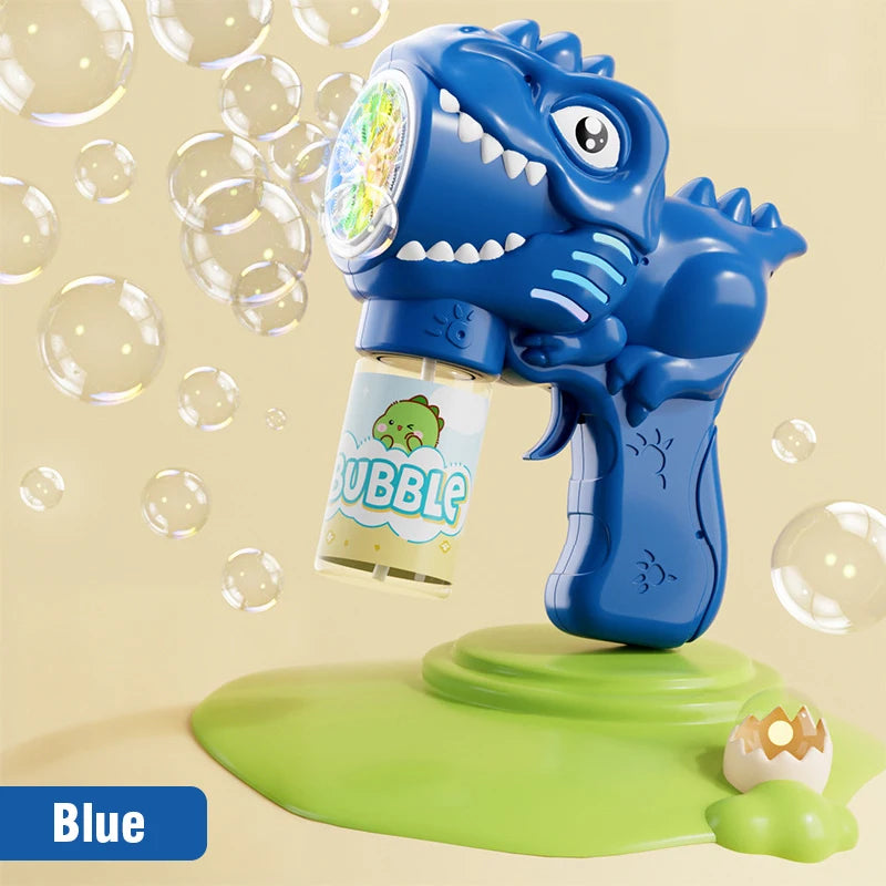 2 In 1 Large Bubbles Dinosaur Soap Bubble Electric Gun Toy Children's Outdoor Party Interactive Games for Kids Boys Girls Kids