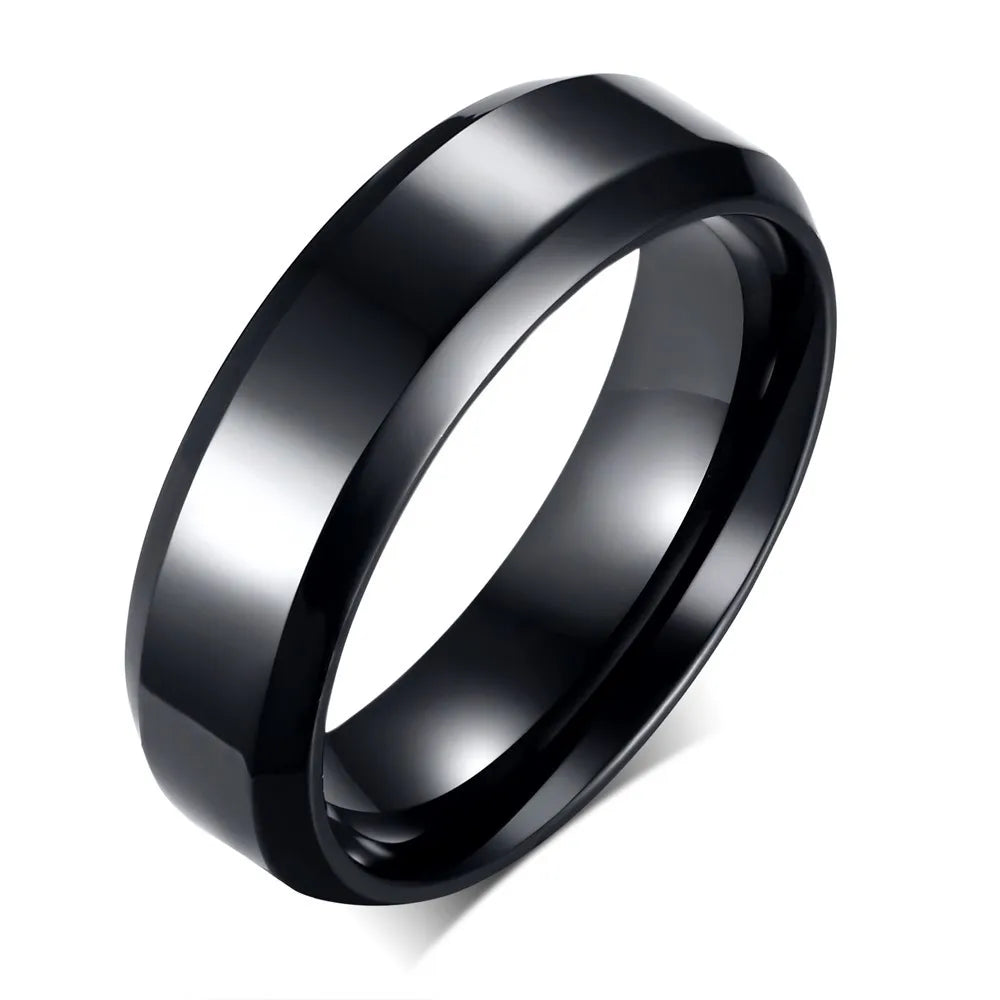Vnox Gold Color Rings for Men Women, Simple Glossy Stainless Steel Wedding Bands, Signet Stacking Finger Ring Jewelry Gift