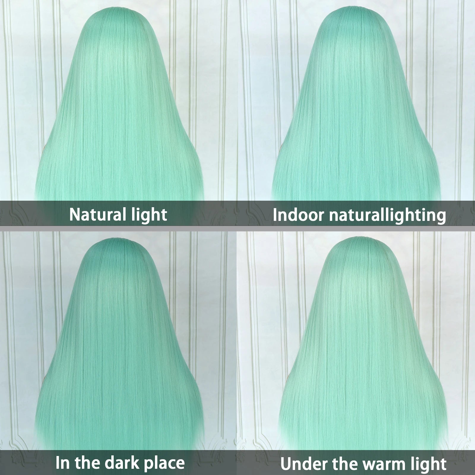 Aubree Synthetic Wigs Blue Hair 13*4 Lace Front Wigs For Daily Use Party Time Long Straight 28 inches 180% Density Glueless