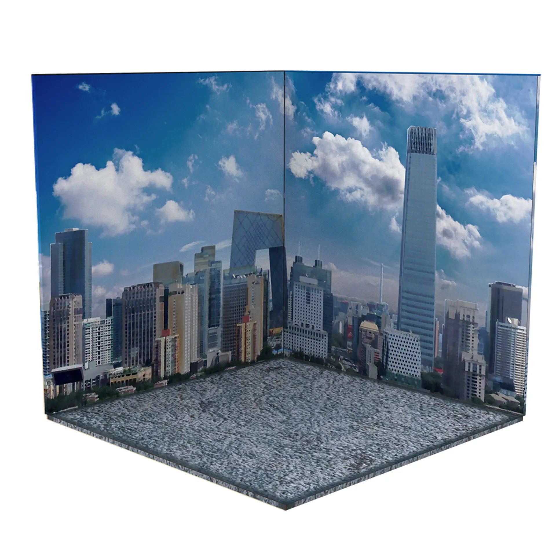 1:12 Miniature Scene Background Board Assembly Model For Showcase Action Figures Dolls Vehicle PVC Backdrop Material Diorama Kit