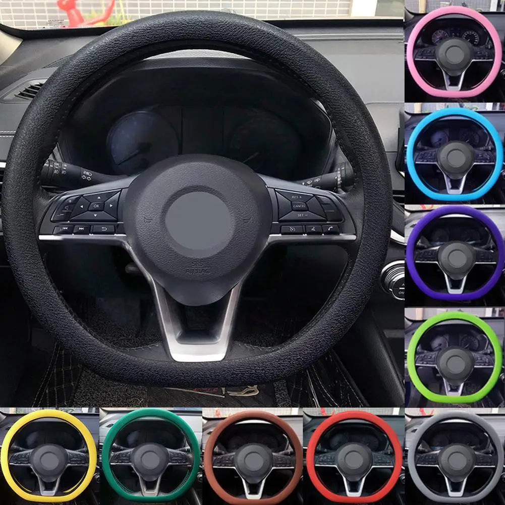 19 Color Car Silicone Steering Wheel Cover For Summer Fashion Sweat Absorbent Non-slip Handle Cover General DIY Parts