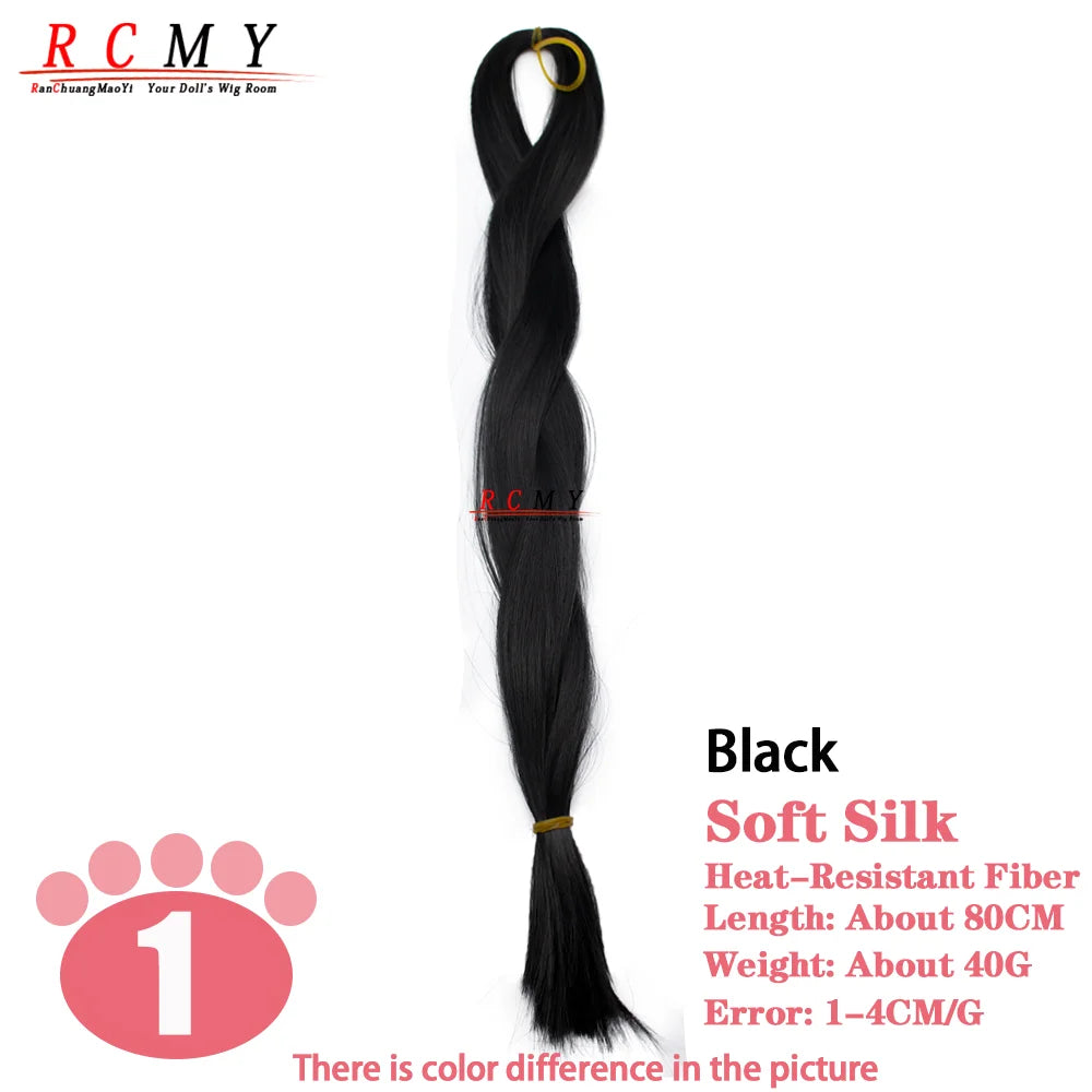 RCMY Soft Silk Doll Hair BJD/SD Blue Doll Wig Heat-resistant Synthetic Nylon Fiber 1/3 1/4 1/6 Doll Accessories
