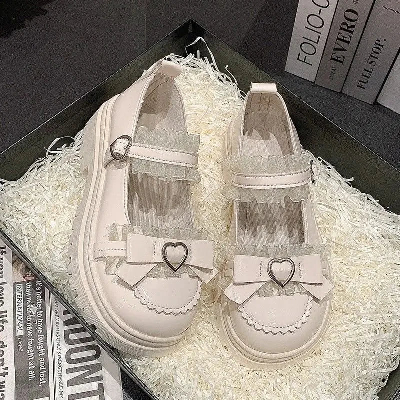 2025 Summer New School Girl JK Loafer Pumps Platform Shoes Japanese Style Lolita Y2K Kawaii Jirai Kei Fashion