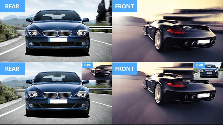 Dash Cam 4.3 inch "mini rear-view mirror digital dashcam, front and rear dual cameras IPS Front and Rear Camera Registrar Black