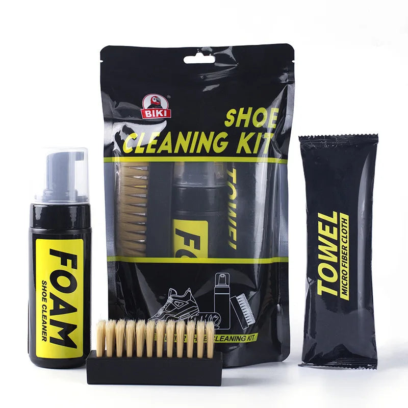 150ML Water-Free Foam Sneakers Cleaner Shoe Brush Shoe Suit Foam Dry Cleaning Shoes Cleaner Cloth Work on White Shoe Suede Boot