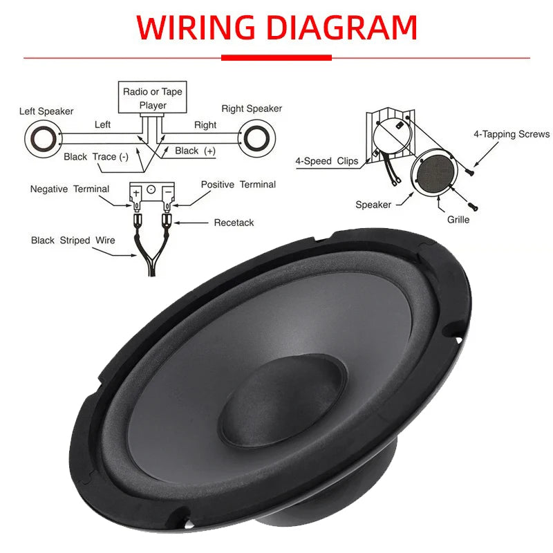 1PC 6.5 inch 600W Car Audio Accessory Coaxial Speaker Audio Tiltable Speaker Full Frequency Universal HiFi Car Stereo Subwoofer