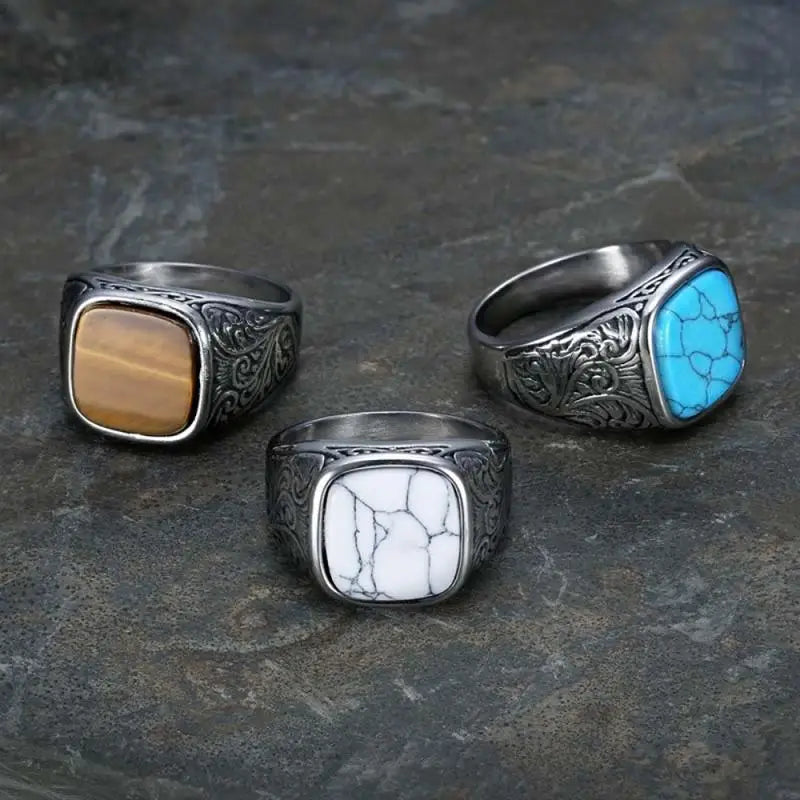 Jiayiqi Men'S Ring Punk Rock 316L Stainless Steel Signet Ring For Men Hip Hop Party Jewelry Male Wedding Gift Custom accept