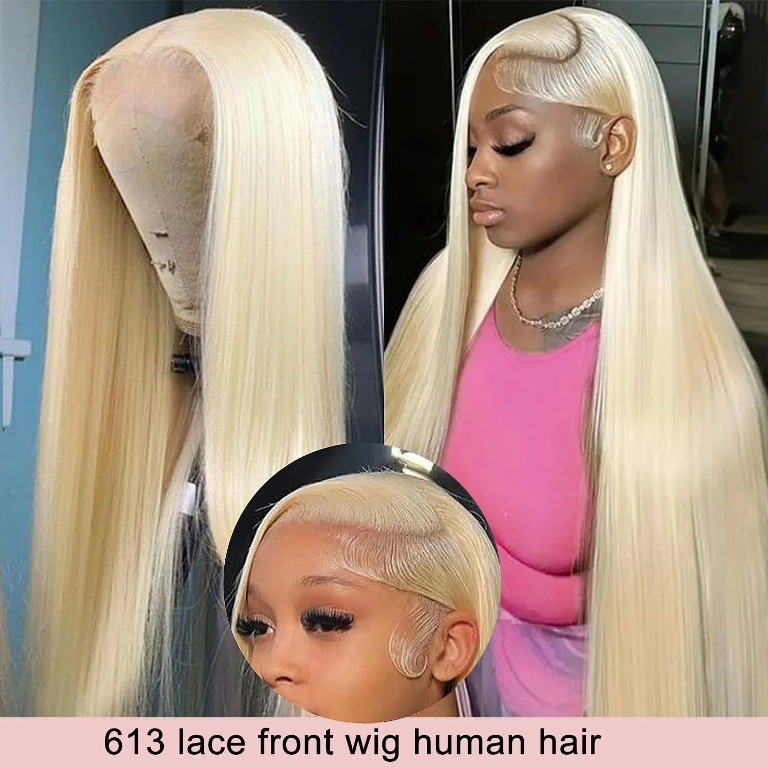 30 Inch 613 Lace Front Wig Human Hair Blonde 13X6 HD Transparent Lace Front Wigs Human Hair 180% Density Blonde L Wigs 613 HD Straight Lace Frontal Wig Pre Plucked